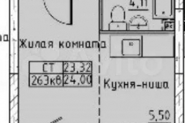 Квартира-студия, 23,3 м², 2/25 эт.