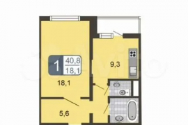 1-к. квартира, 40,9 м², 3/17 эт.